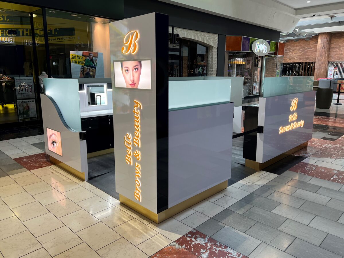Belle Brows & Beauty Mall Kiosk at Washington Square Mall in Portland, OR